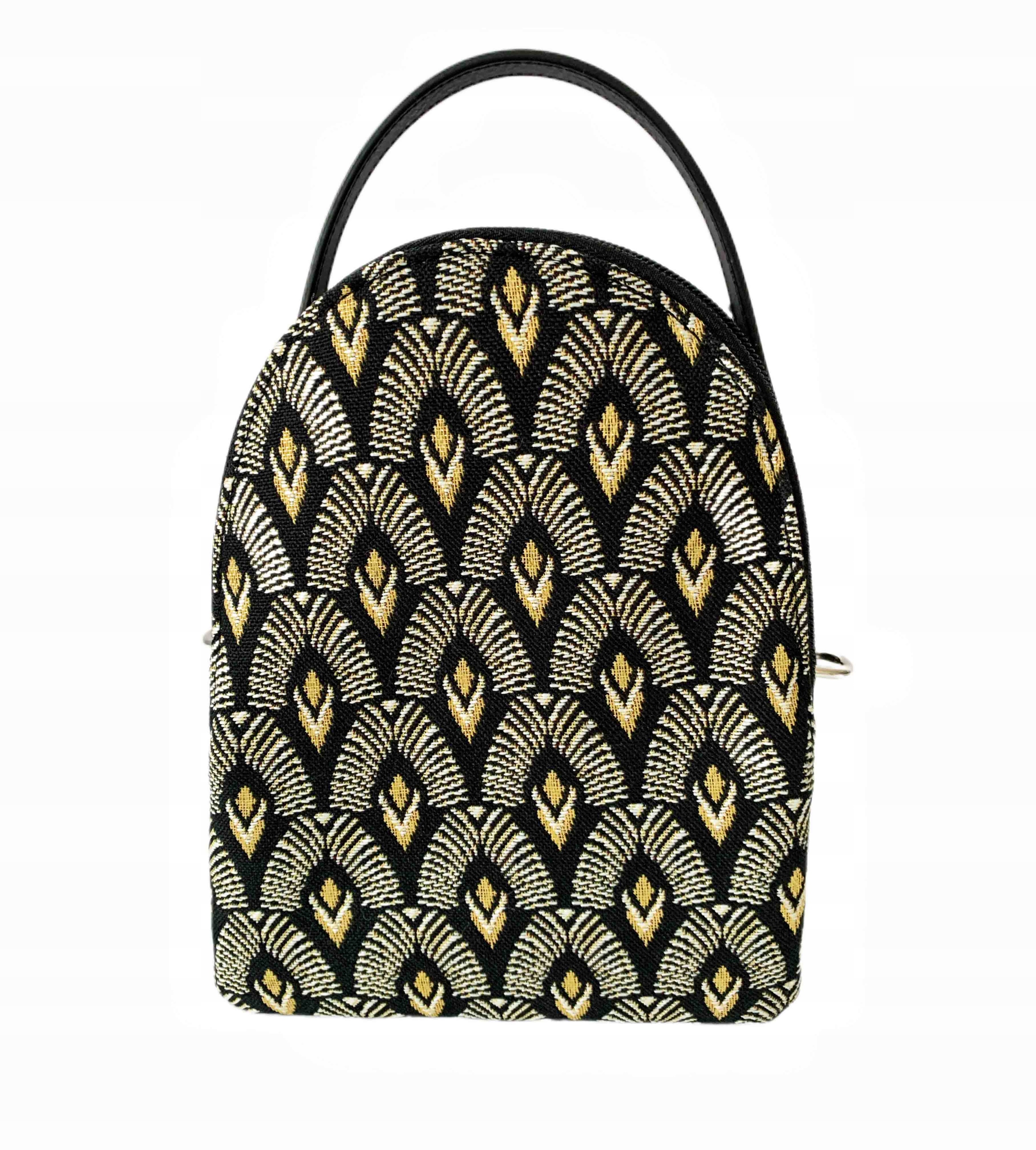 Taška Gobelin – vzor Art Deco, barva černá