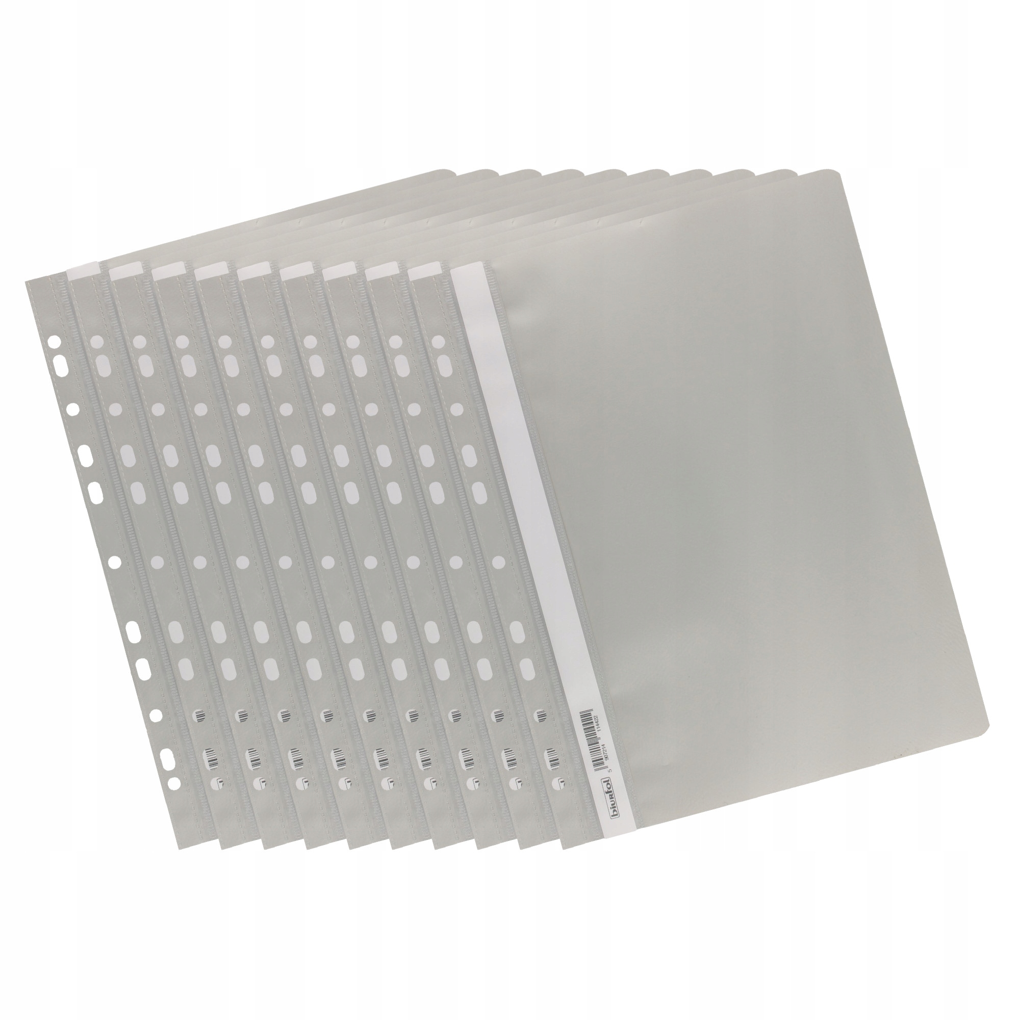 Skoroszyt A4/PP szary wpinany Biurfol - 10szt.