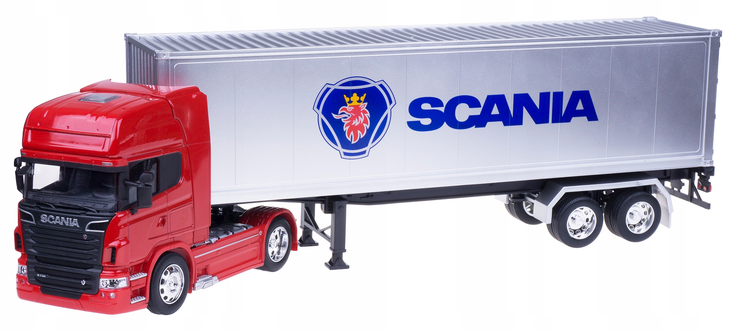 

Tir Scania V8 R730 Metal Ciągnik Naczepa Welly 132