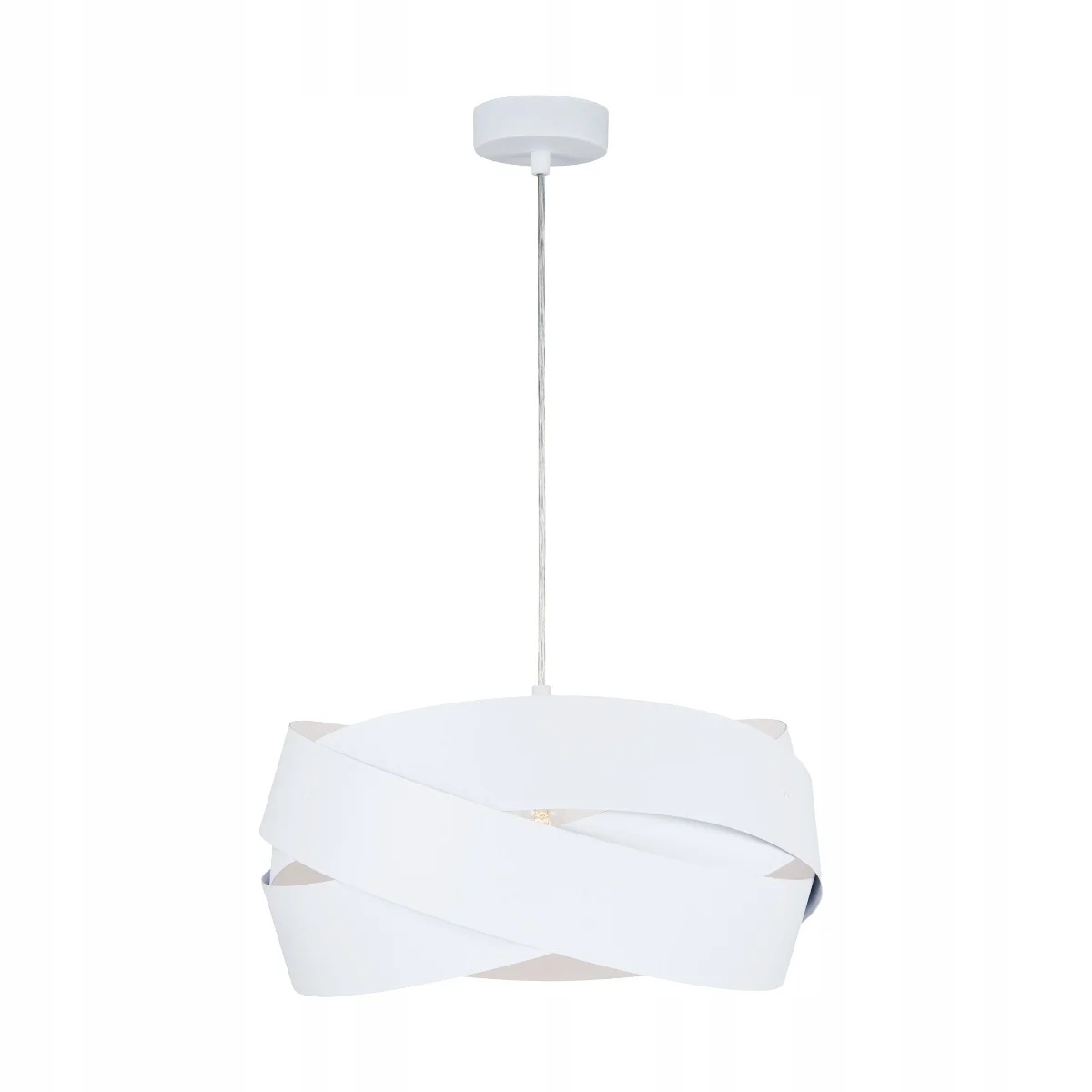 Závěsná lampa bílá kovová kulatá 40 cm nad stůl, moderní Zuma Line