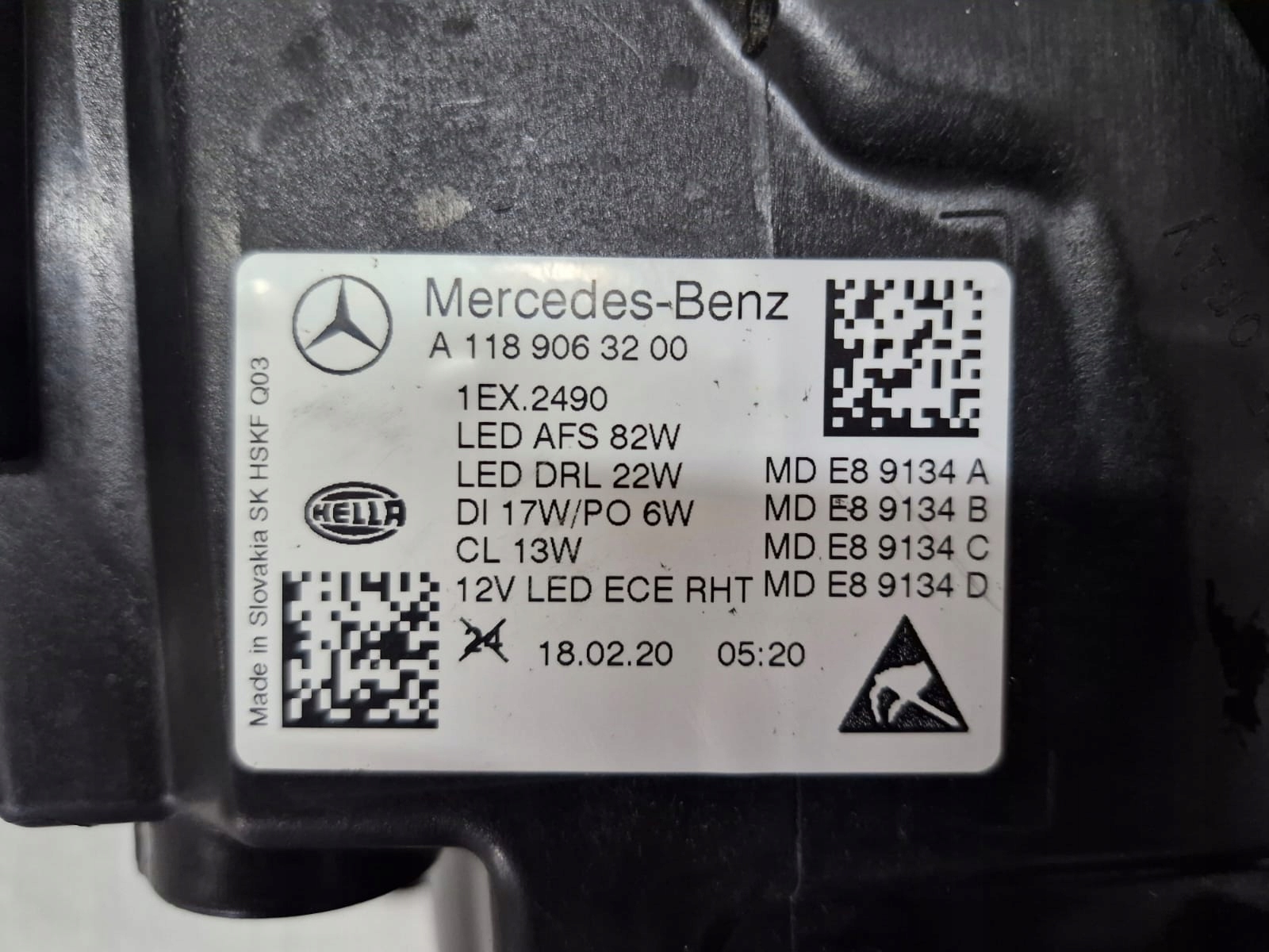 light right Mercedes CLA W118 Full Led Multibeam Led