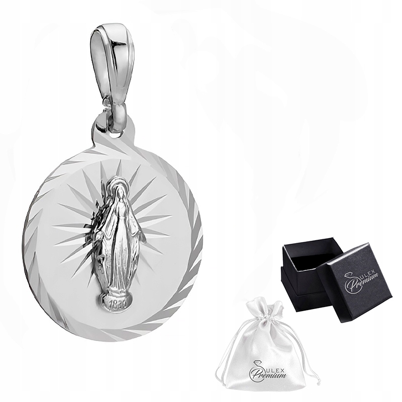 Medailon Přívěsek stříbro pr.925 Matka Boží Úžasný na svaté přijímání Dárek