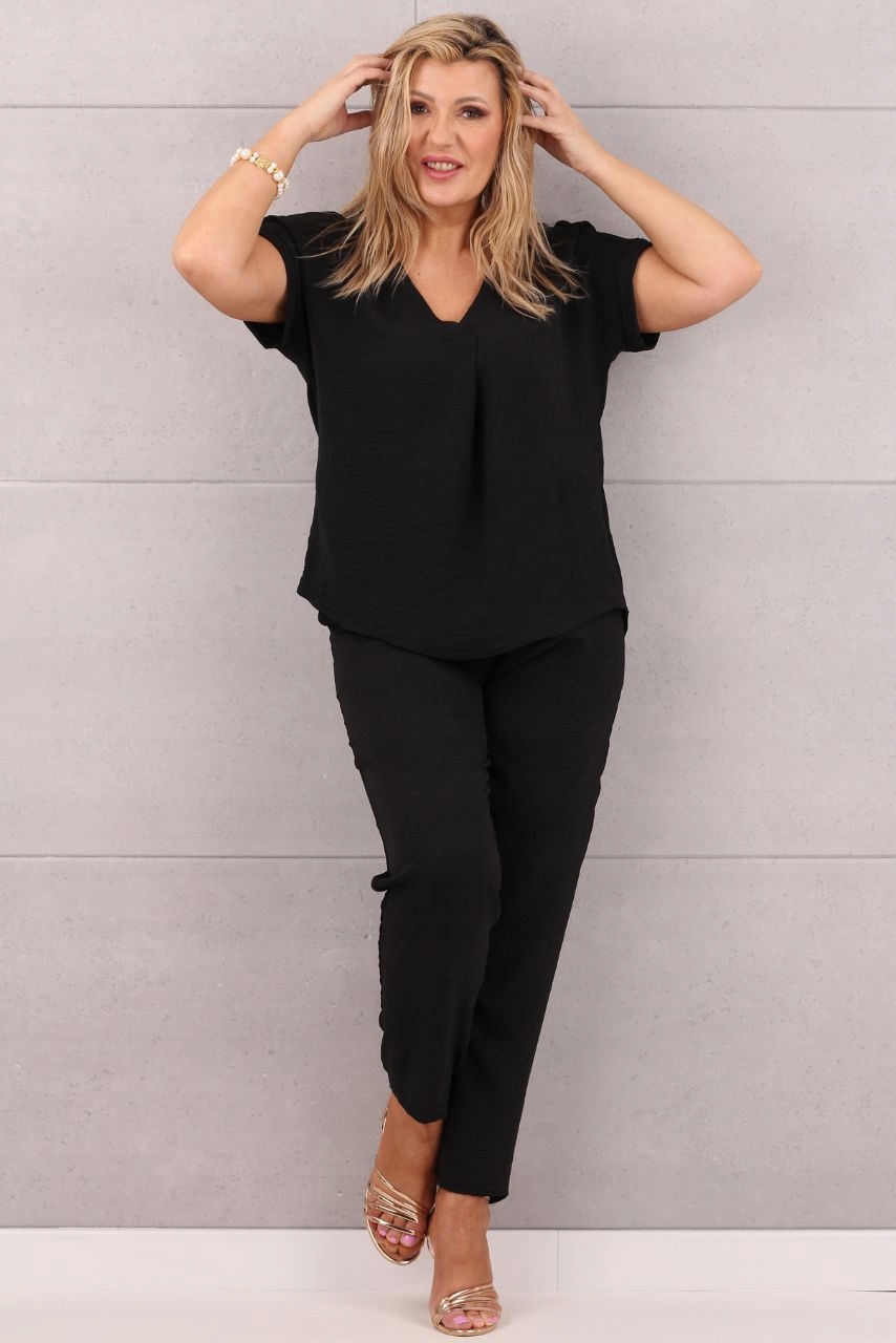 ELEGANCKI KOMPLET DAMSKI DUŻE ROZMIARY POLSKI PRODUCENT BLUZKA I SPODNIE Płeć kobieta