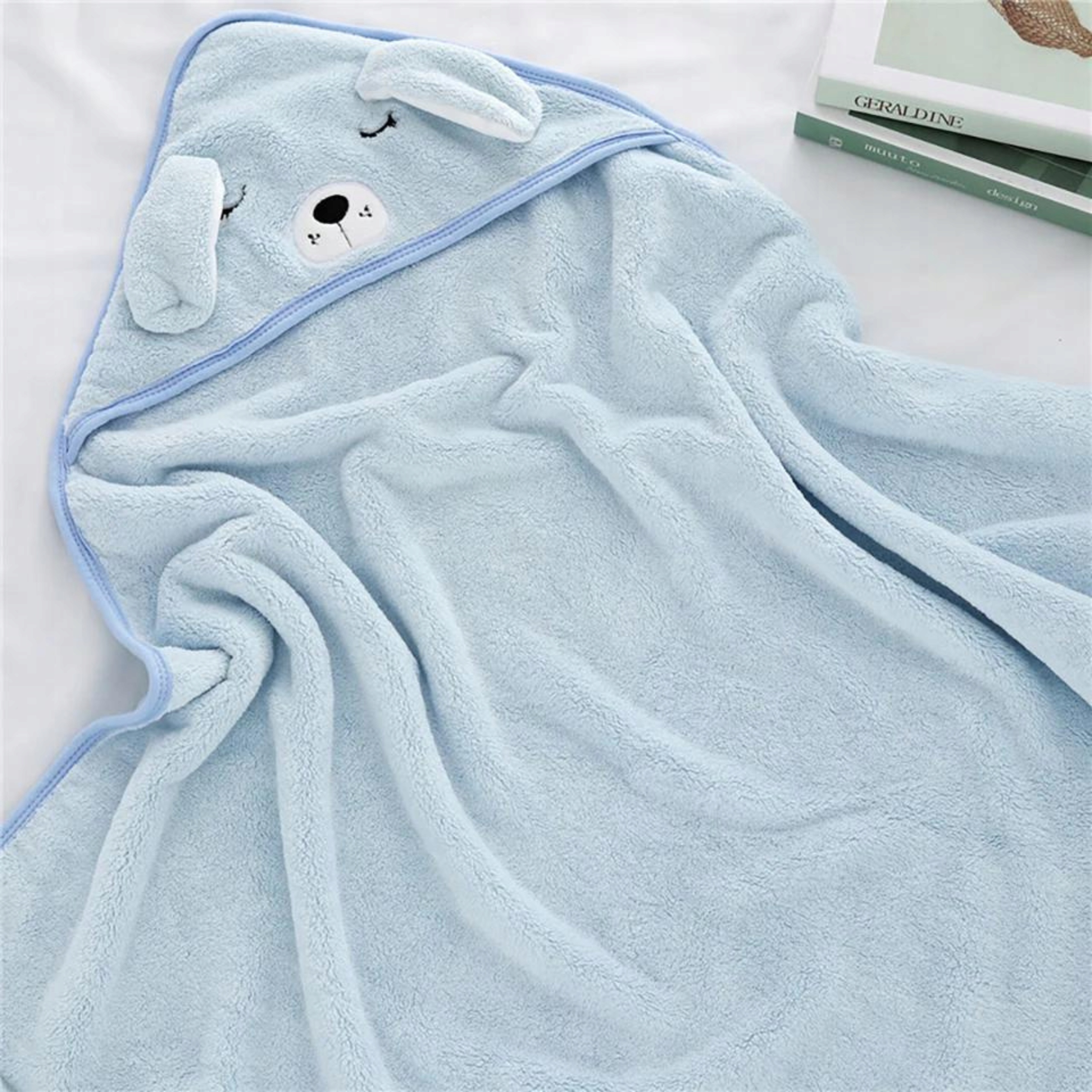 RĘCZNIK OKRYCIE KĄPIELOWE Z KAPTUREM 80x80 KĄPIELOWY PONCZO DLA DZIECI Długość 80 cm