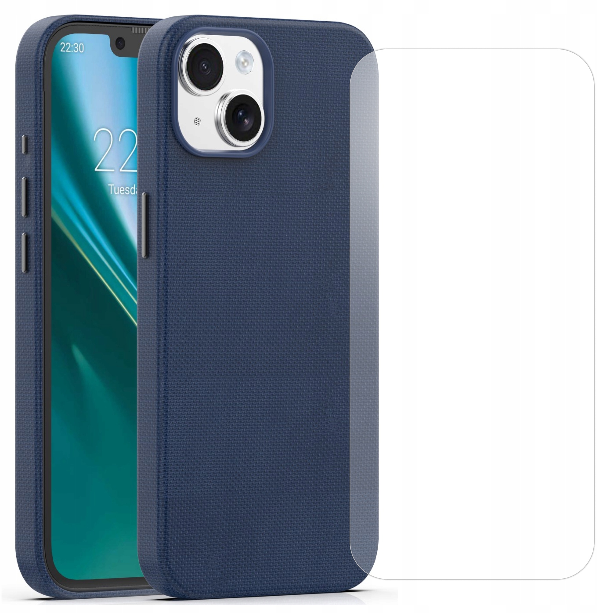 Obal pro iPhone 15 modrý Etteri ochranný klasický slim Sklo