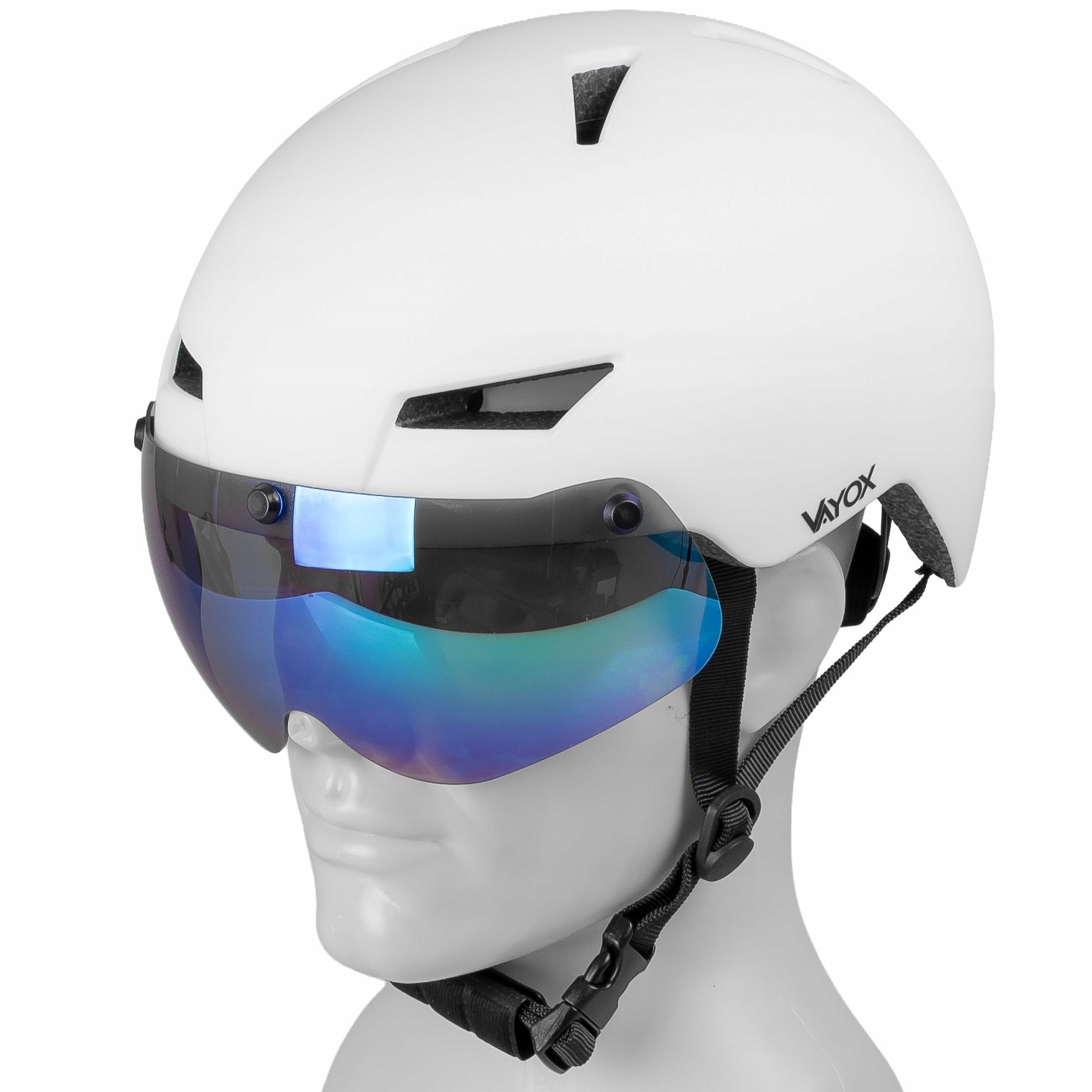 Cyklistická Přilba Na Koloběžku Nastavitelná 55-58 cm Led Lampa Hledáček Vayox