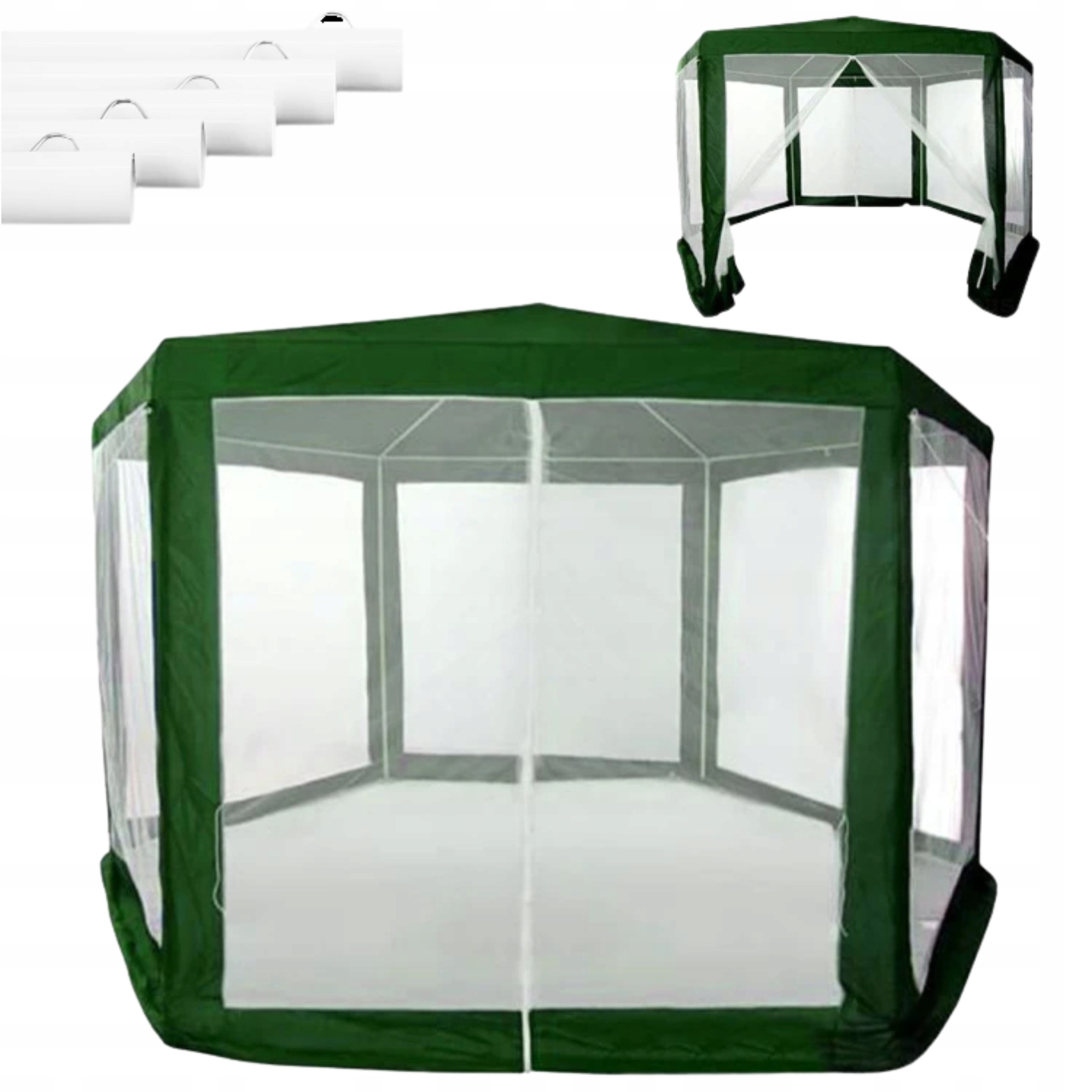 Pawilon Namiot Ogrodowy Altana 4x4 M Moskitiera Metalowy Stelaż 6 Ścian