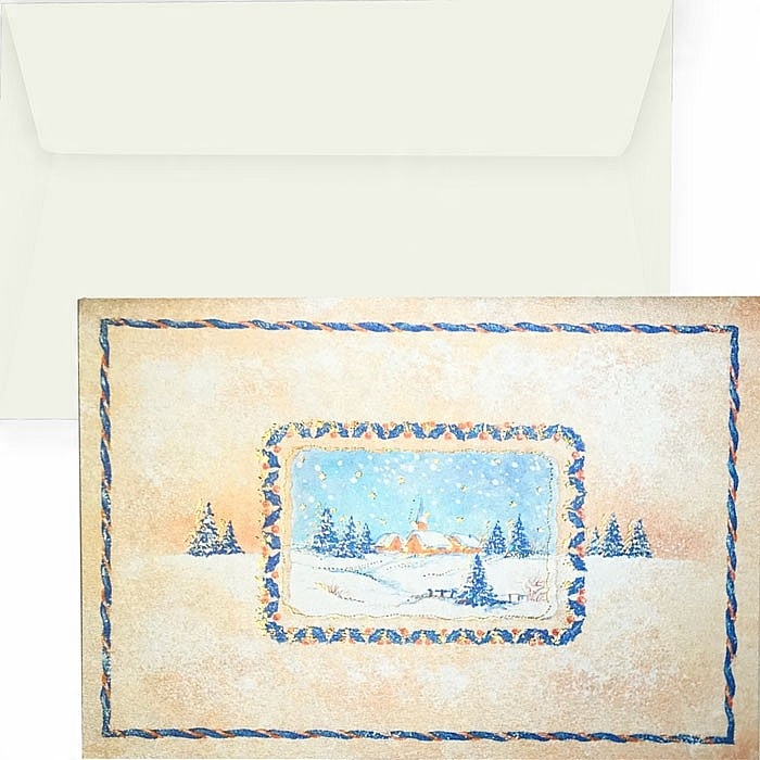 

Kartka świąteczna z życzeniami, papier złocony