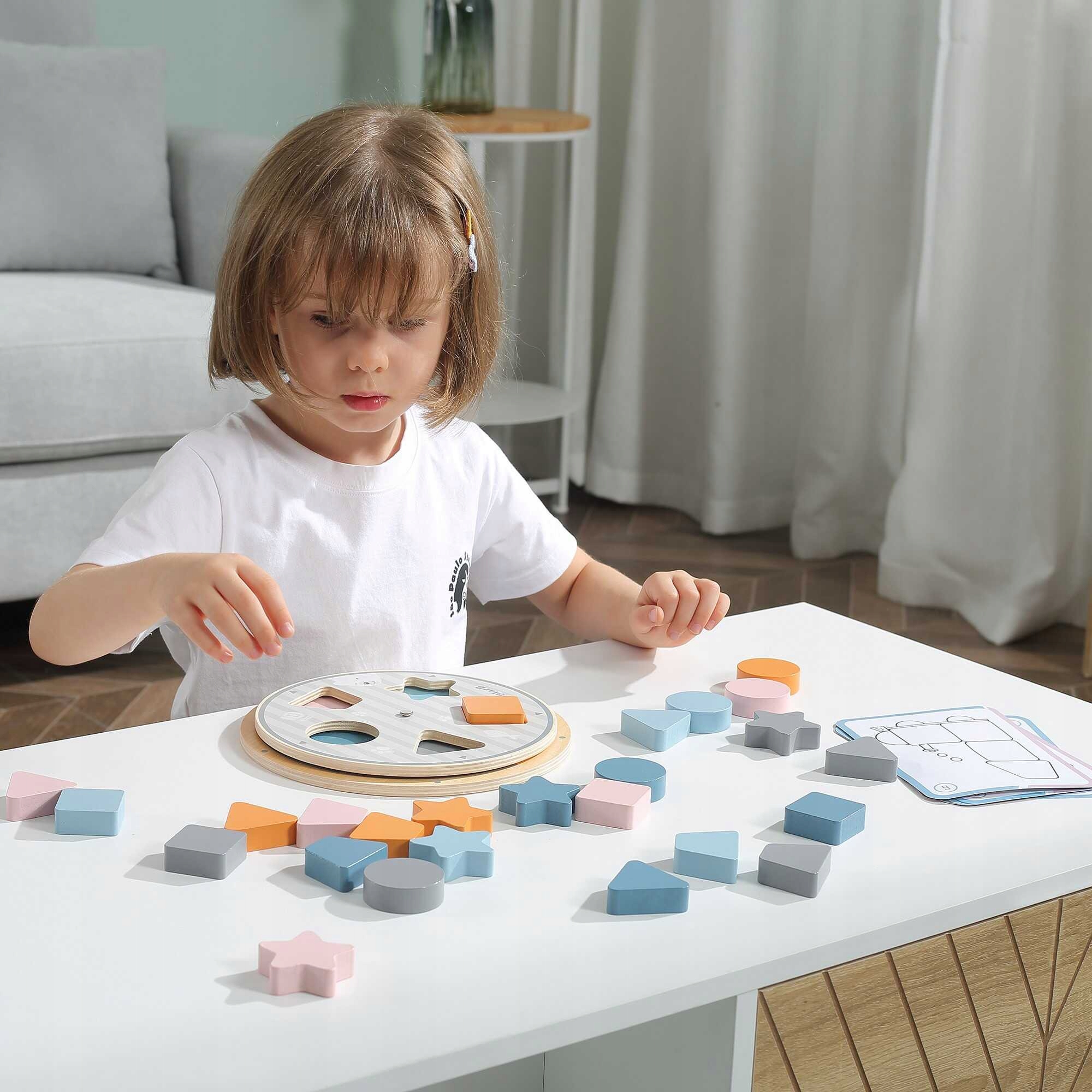 VIGA PolarB SORTER DREWNIANY UKŁADANKA DOPASOWANIE KOLOROWE KLOCKI KSZTAŁTY Marka Viga