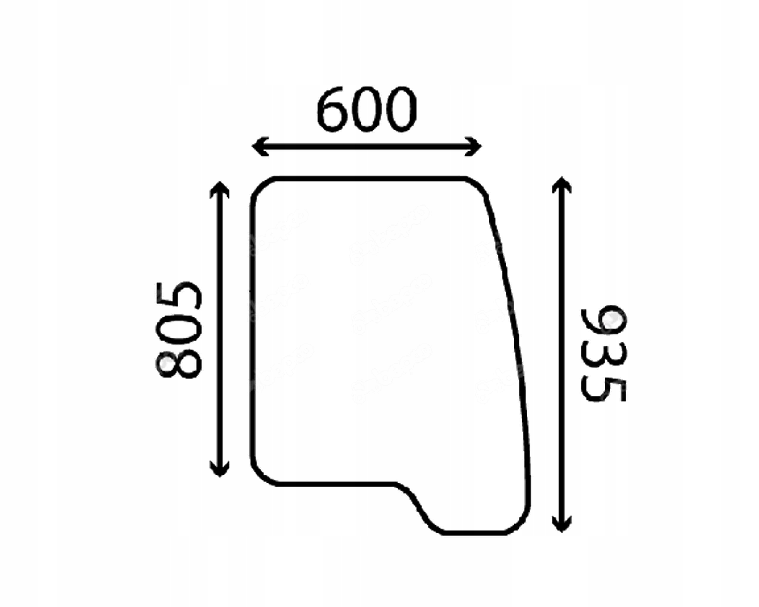sklo bagr Komatsu Pc boční pravé 20Y-54-35132