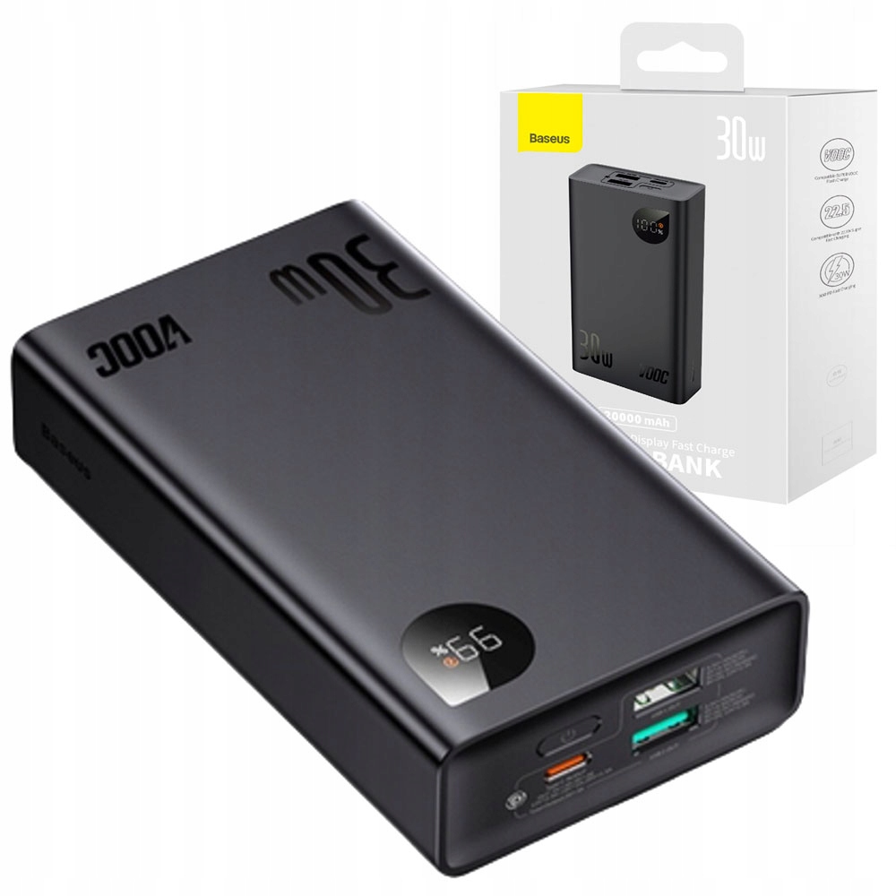 

Baseus Power Bank 20000mAh USB-C/2x Usb 30W Szybki