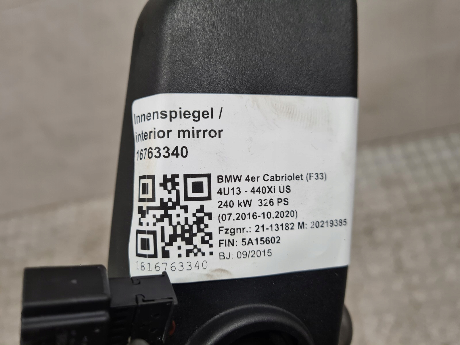 BMW F32 F33 ORYGINALNE MIRROR INNER REVERSING