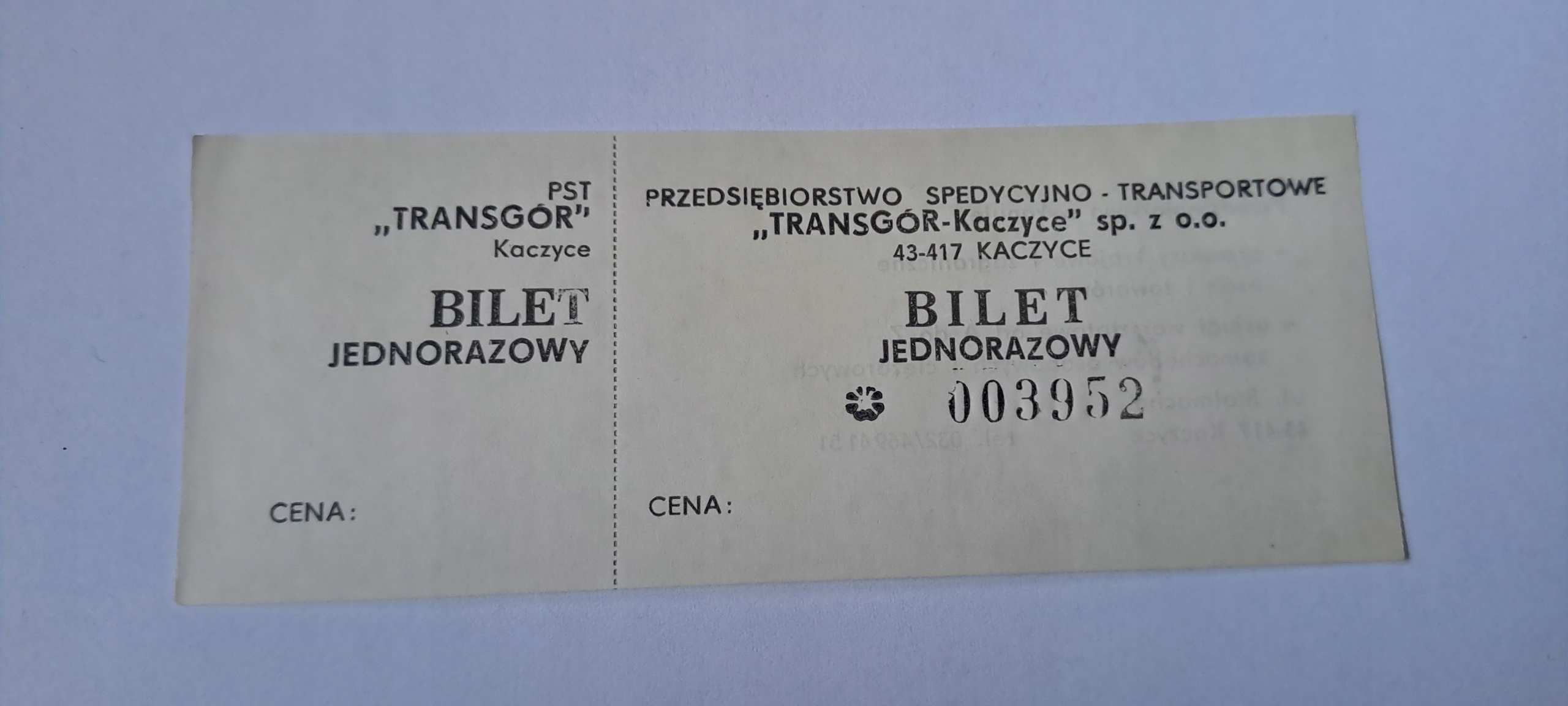 BILET TRANSGÓR KACZYCE
