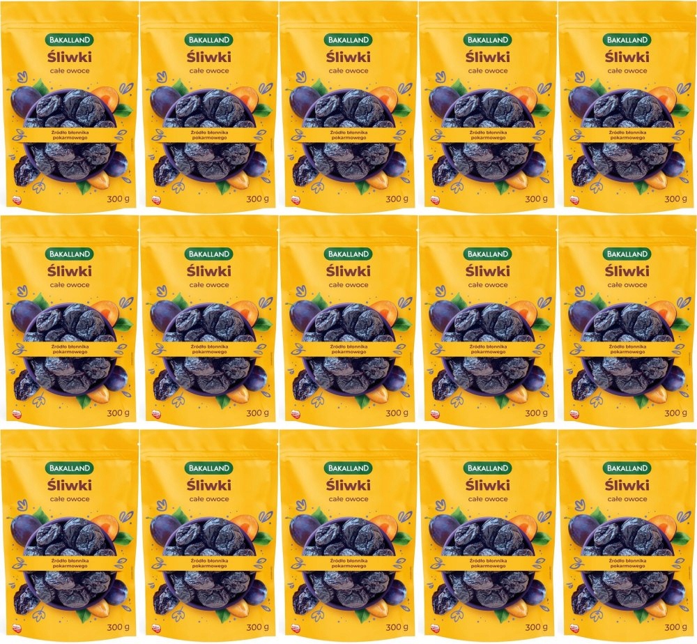 Bakalland Śliwki Suszone Całe 300G x15