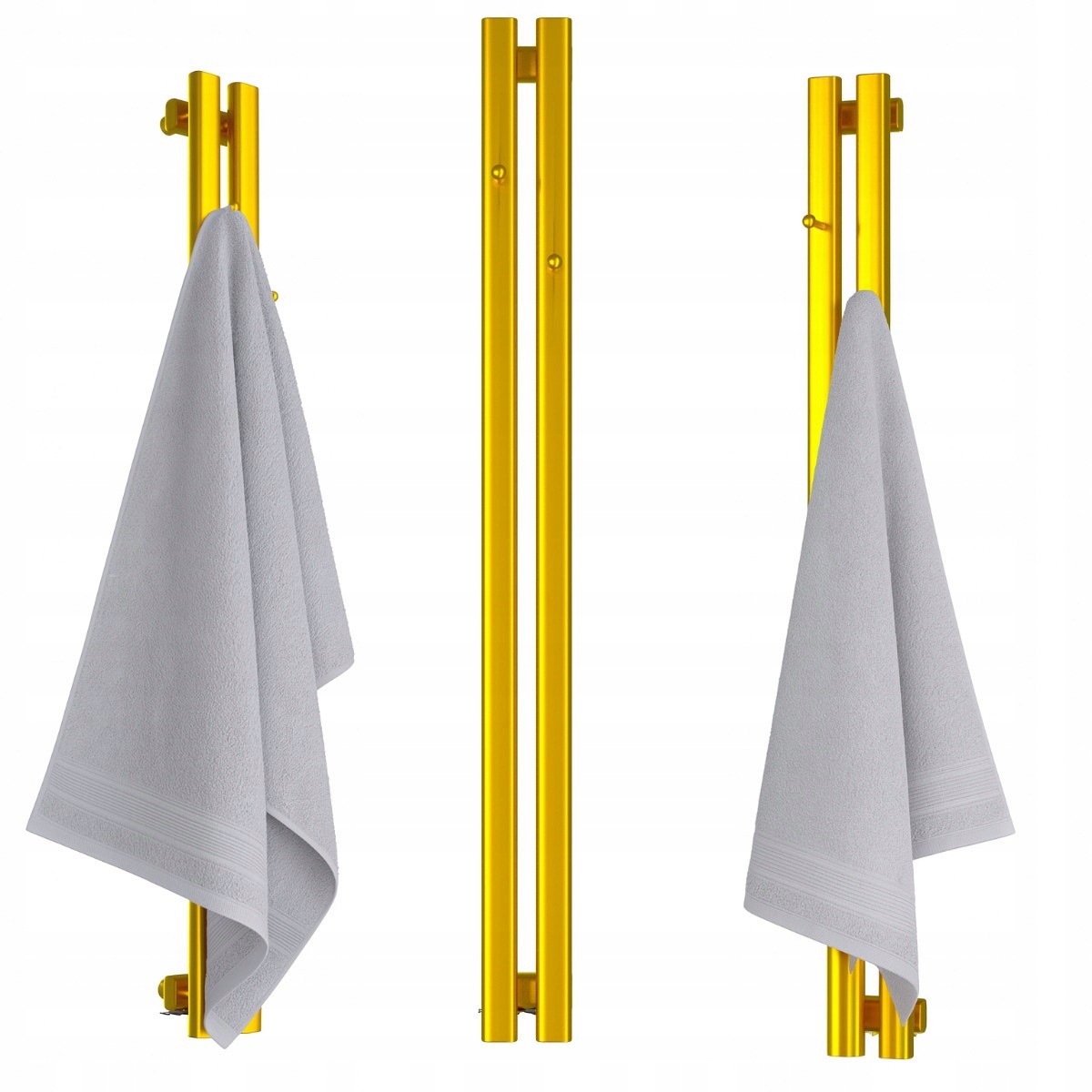 Dekorativní Vertikální RADIÁTOR-2 S Věšáky 1200/130 Zlatý