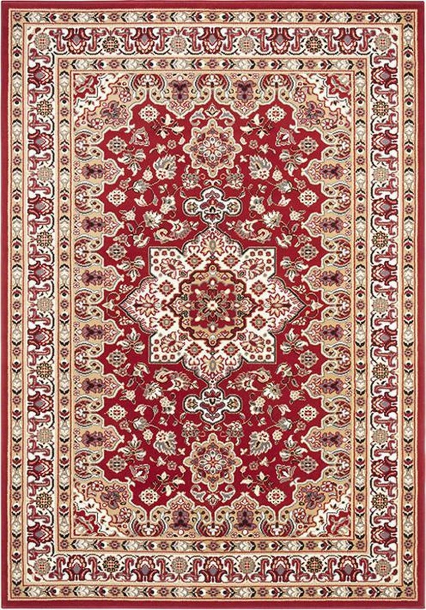 Klasický, tradičný krémovo červený koberec do obývačky s vlasmi 200 x 290 cm