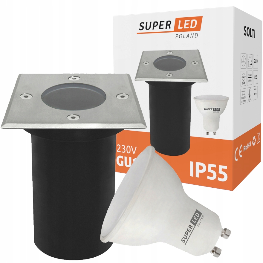 Oprawa lampa najazdowa gruntowa IP55 + LED GU10