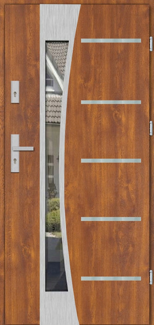 POLSKIE DRZWI ZEWNĘTRZNE INOX 14ZD 55MM 100CM 100TKI Marka Lukar