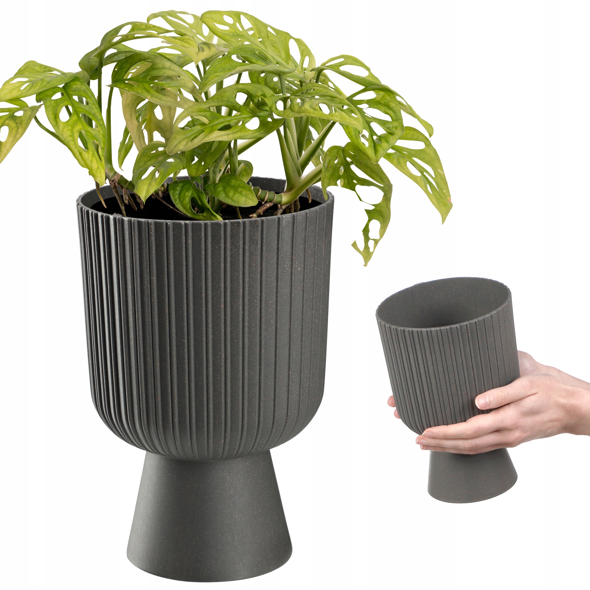 

Kadax Doniczka Osłonka Gazon Kwietnik 14cm Szara