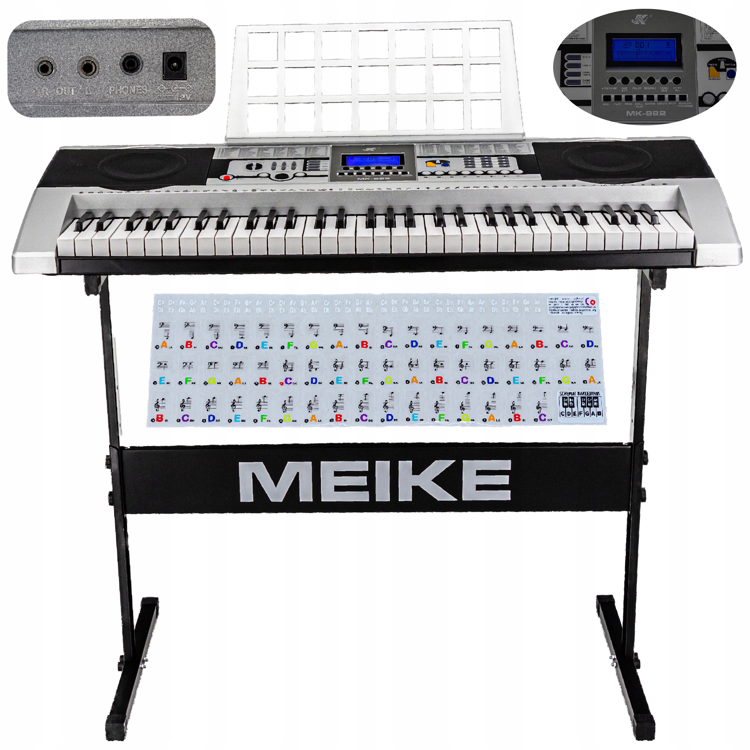 

Duży Keyboard Organy Pianino MK-922 LCD Statyw