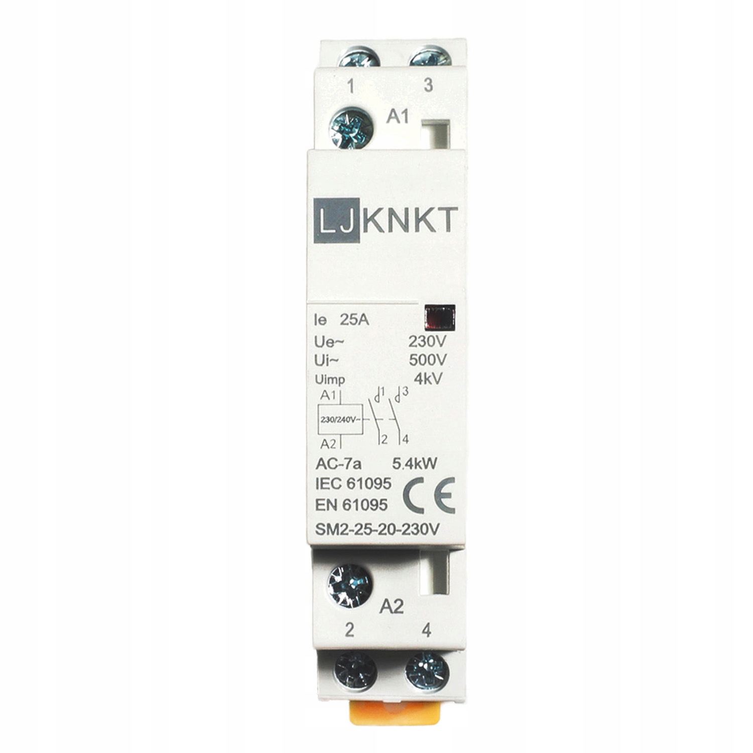 STYCZNIK MODUŁOWY 230V 25A 2NO Moduł przekaźnika stycznika funkcjonalnego