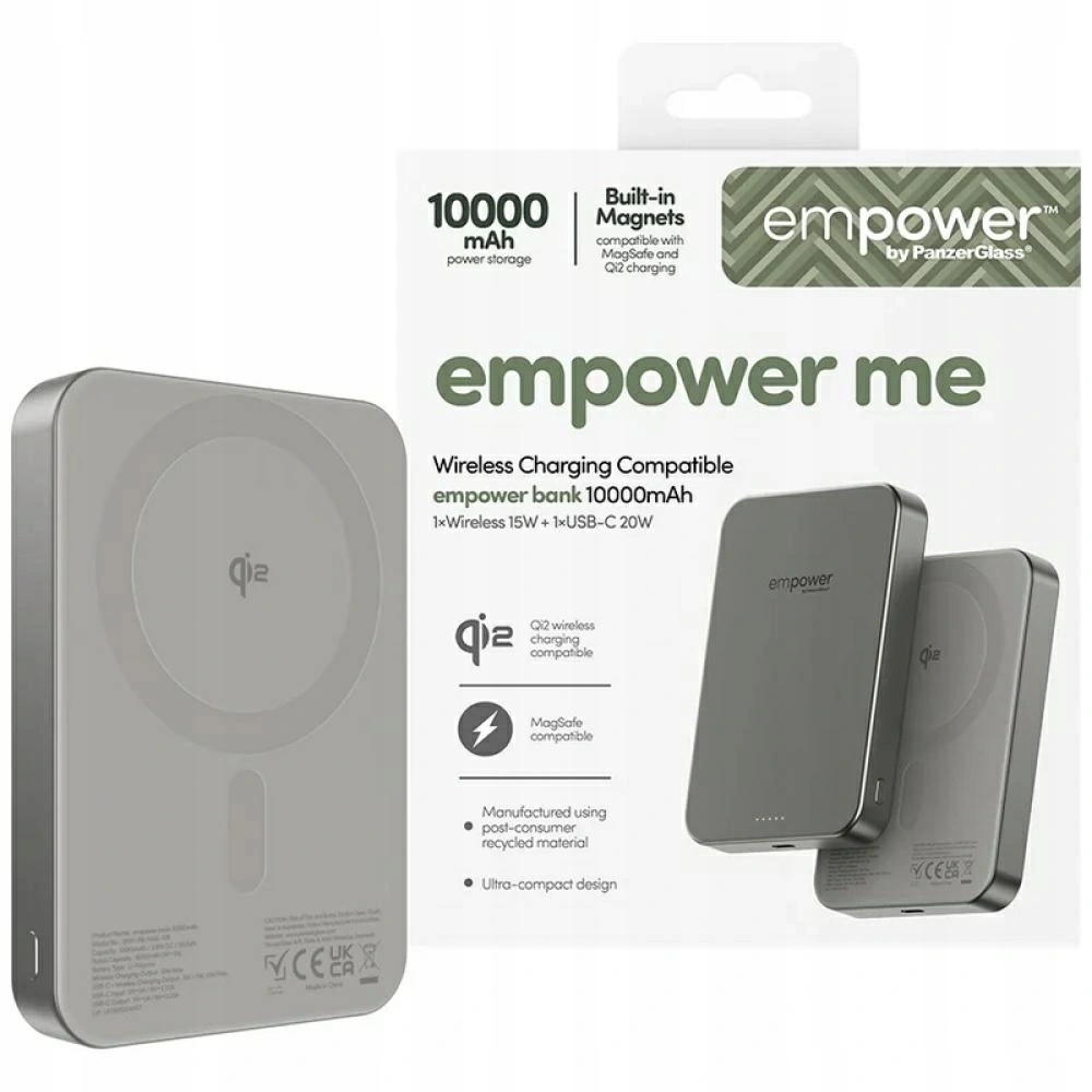 Powerbanka Empower by PanzerGlass Bank 10000 mAh titánová