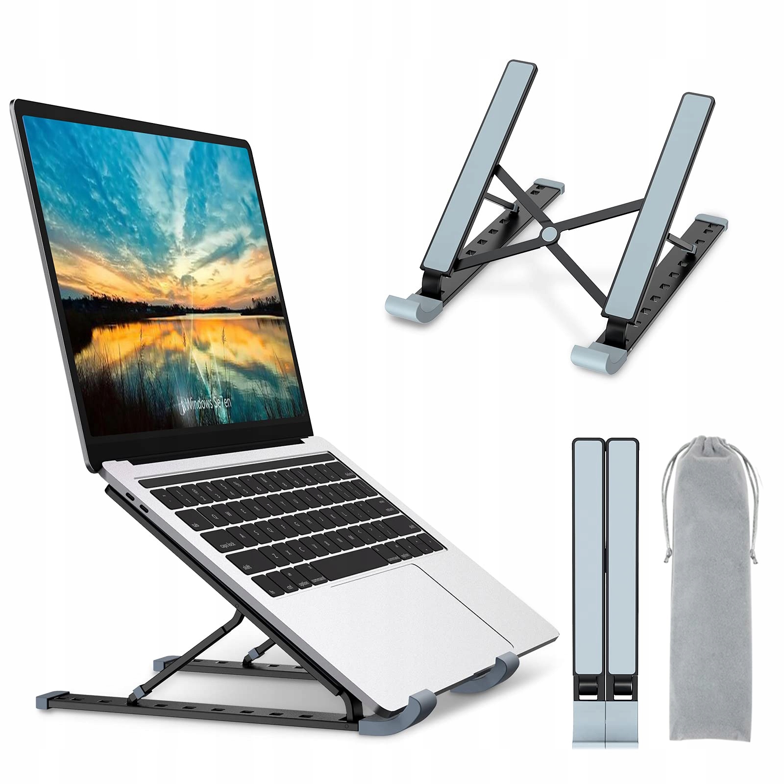Podstavec pod notebook černý 9 úrovní sklonu až do 15,6 palců
