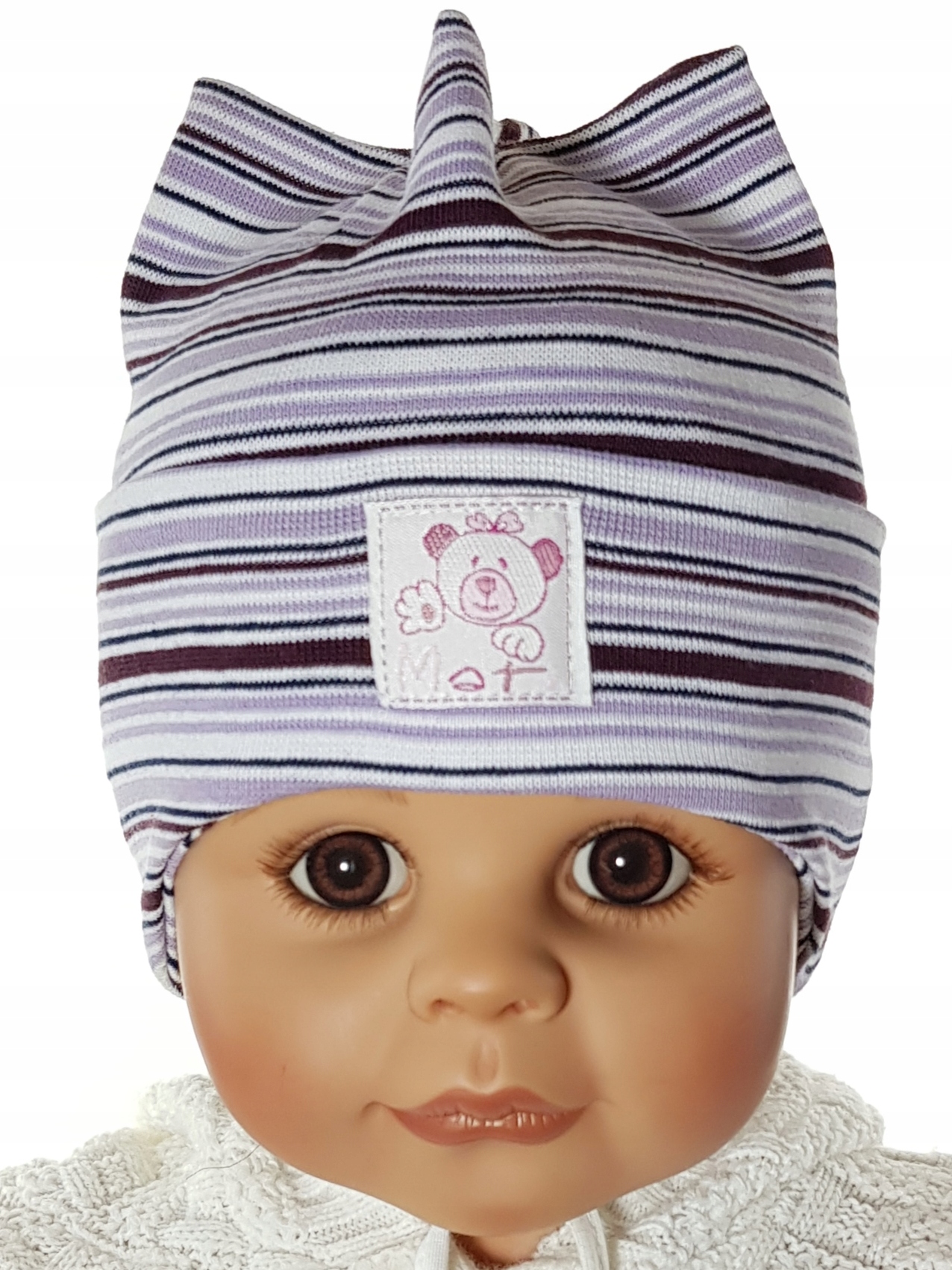 POLSKI PRODUCENT CZAPKA 4ROGI WIĄZANA 0-3LAT 12KOL Marka Kamiś