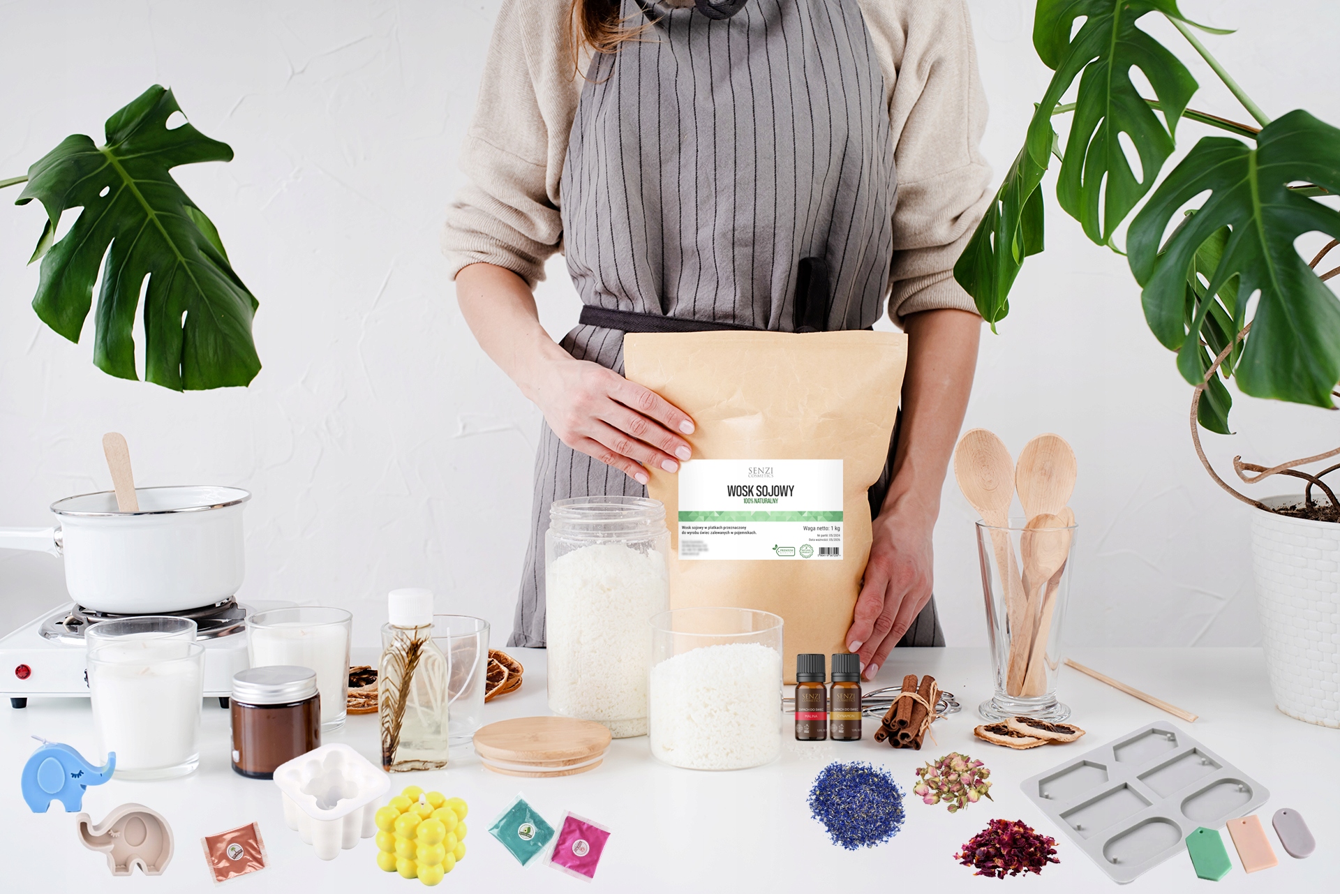 WOSK SOJOWY DO ŚWIEC 100% Naturalny NAJLEPSZA JAKOŚĆ ŚWIECE SOJOWE 5 kg Kod producenta Wosk-sojowy-WS1KG