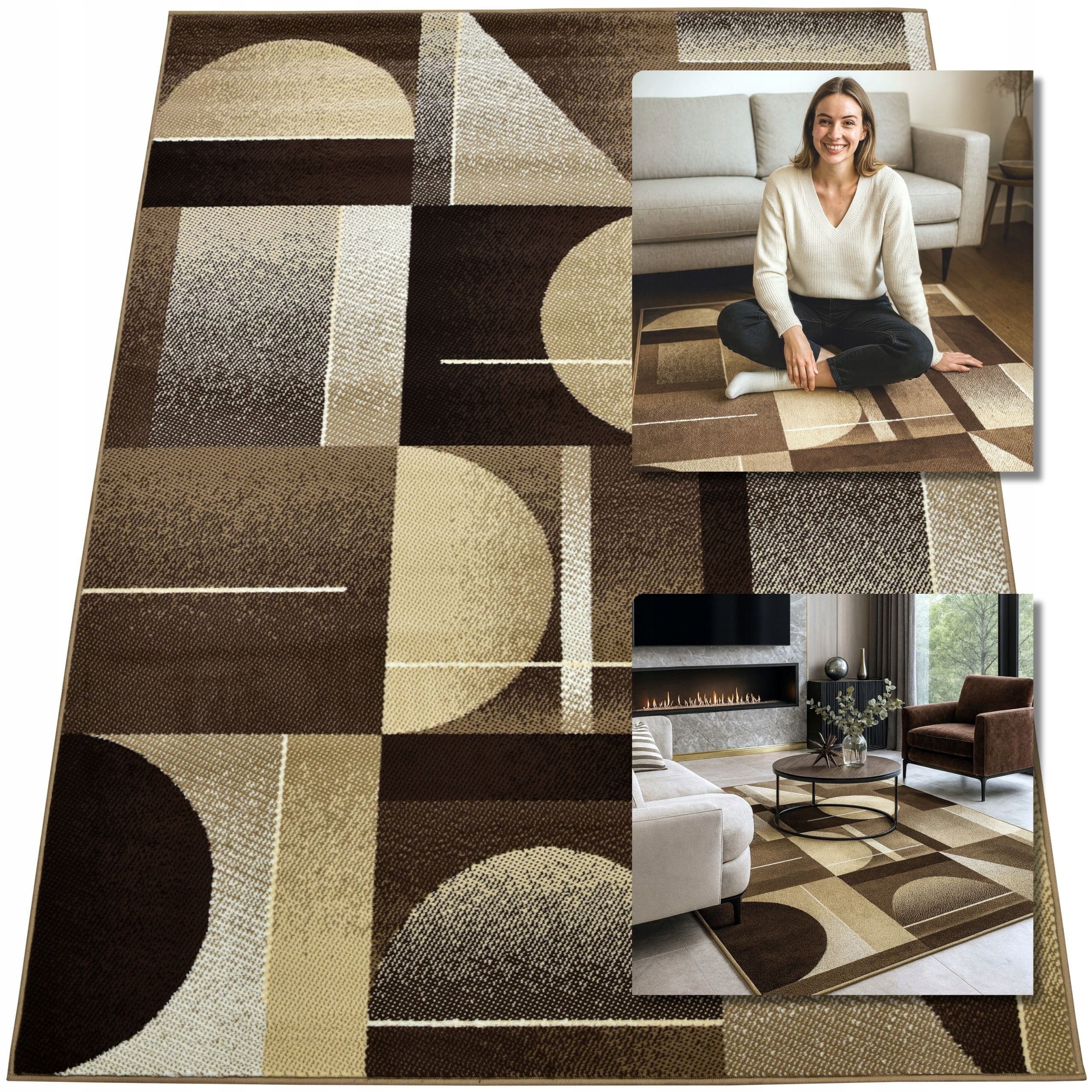 Koberec Moderní Koberec Hnědý Béžový Venezia Koberce Do Obývacího Pokoje 180x260