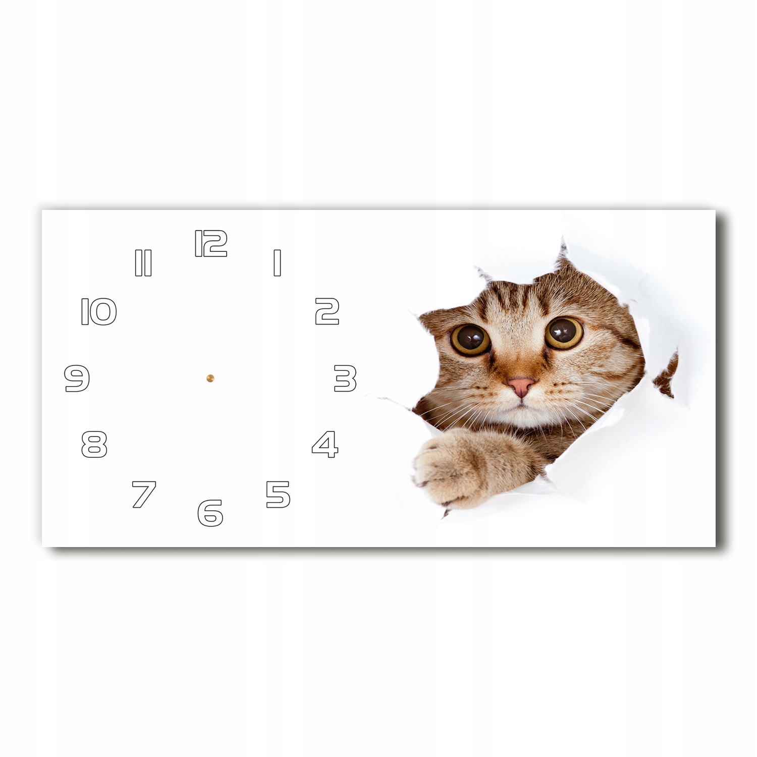 

Nowoczesny szklany zegar na ścianę cichy Kot 60x30