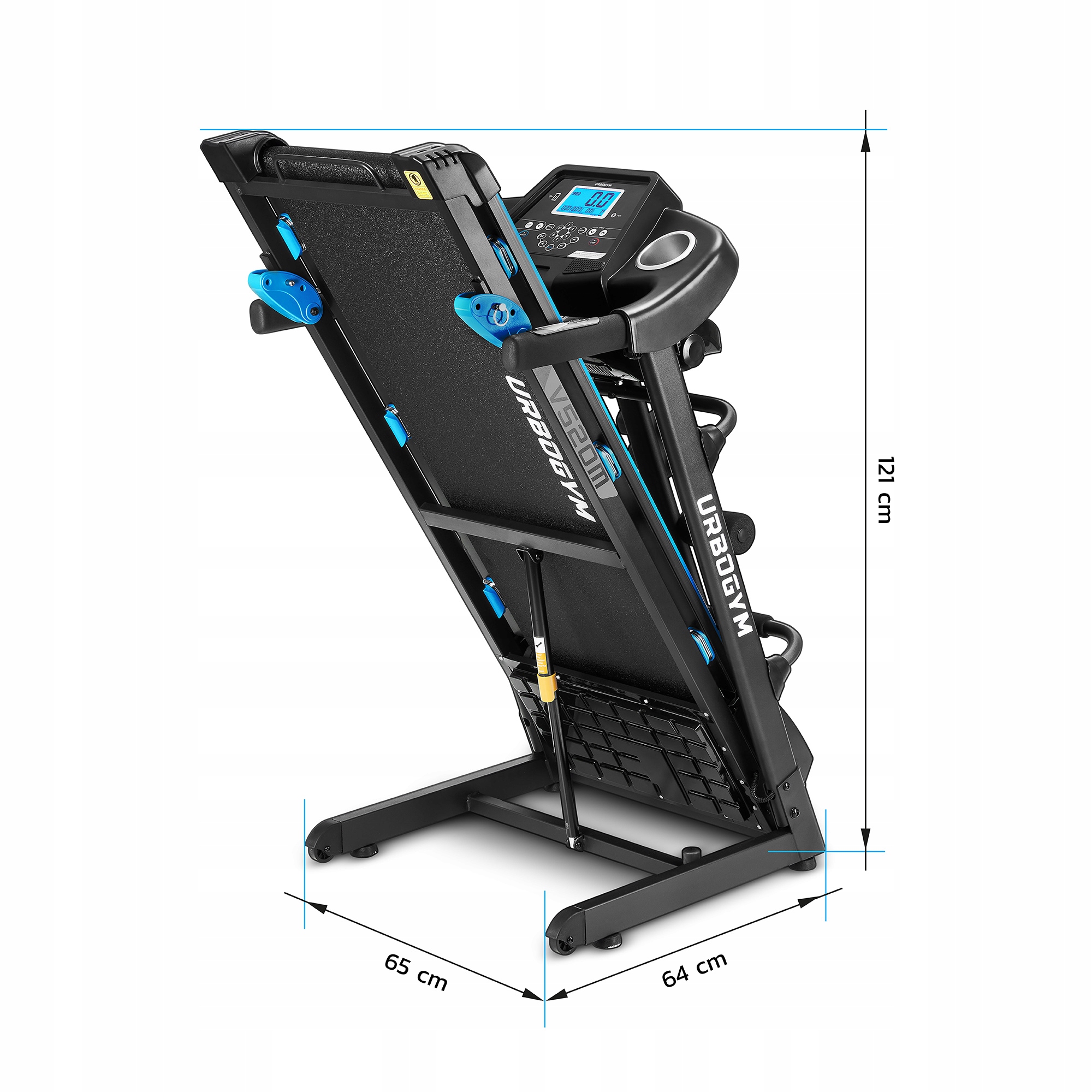 ELECTRIC TREADMILL V520M MASSAGER USB CUSHIONING Matavimų treniruotės trukmė atstumas greitis pulsas sudegintos kalorijos