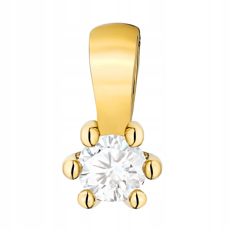 Zlatý Přívěsek Dámský pr. 585 14k Klasický laboratorní diamant 0,10ct