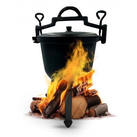 KOCIOŁEK ŻELIWNY GARNEK MYŚLIWSKI 8L NA OGNISKO