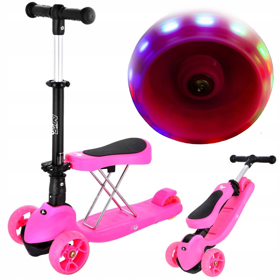 Hulajnoga Trójkołowa Jeździk Dla Dziewczynki Led
