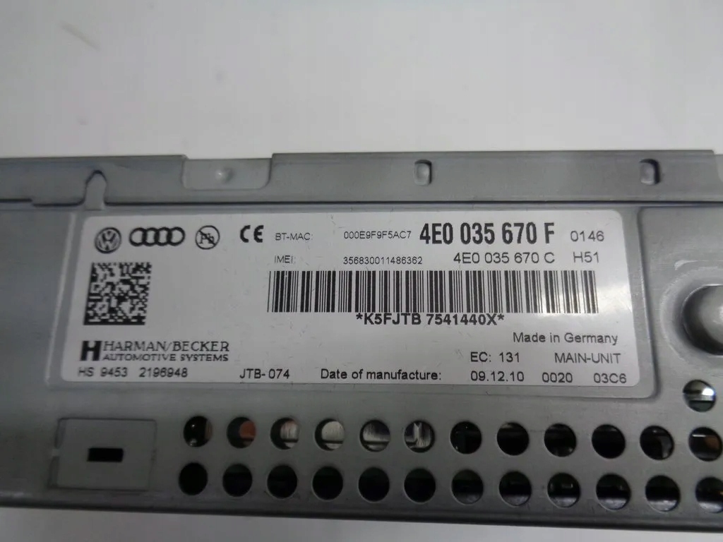 AUDI A6 C6 A8 module player navigation devices 3G MMI