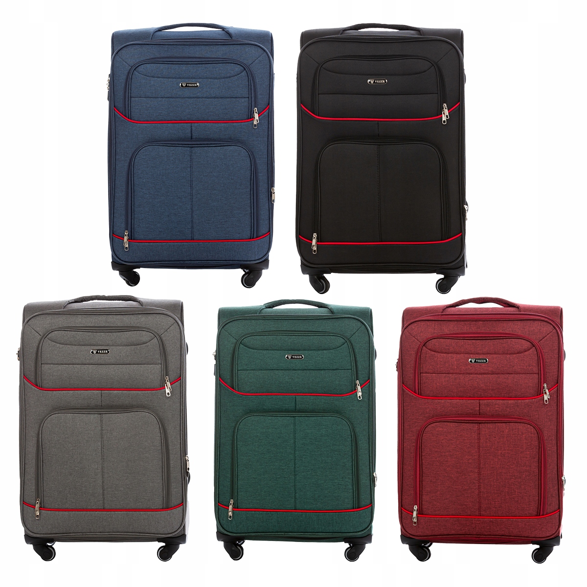 Walizka podróżna materiałowa VEZZE mała CZERWONA Marka bez marki