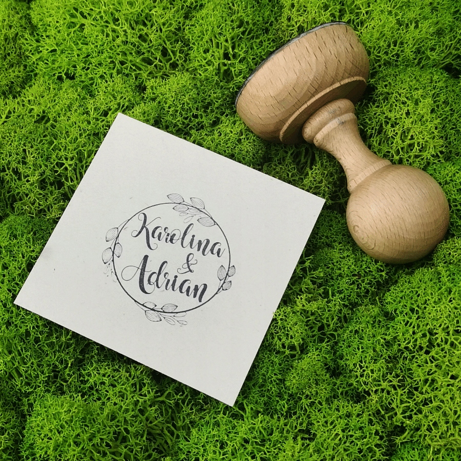 Rustykalne liście- stempel z motywem florystycznym