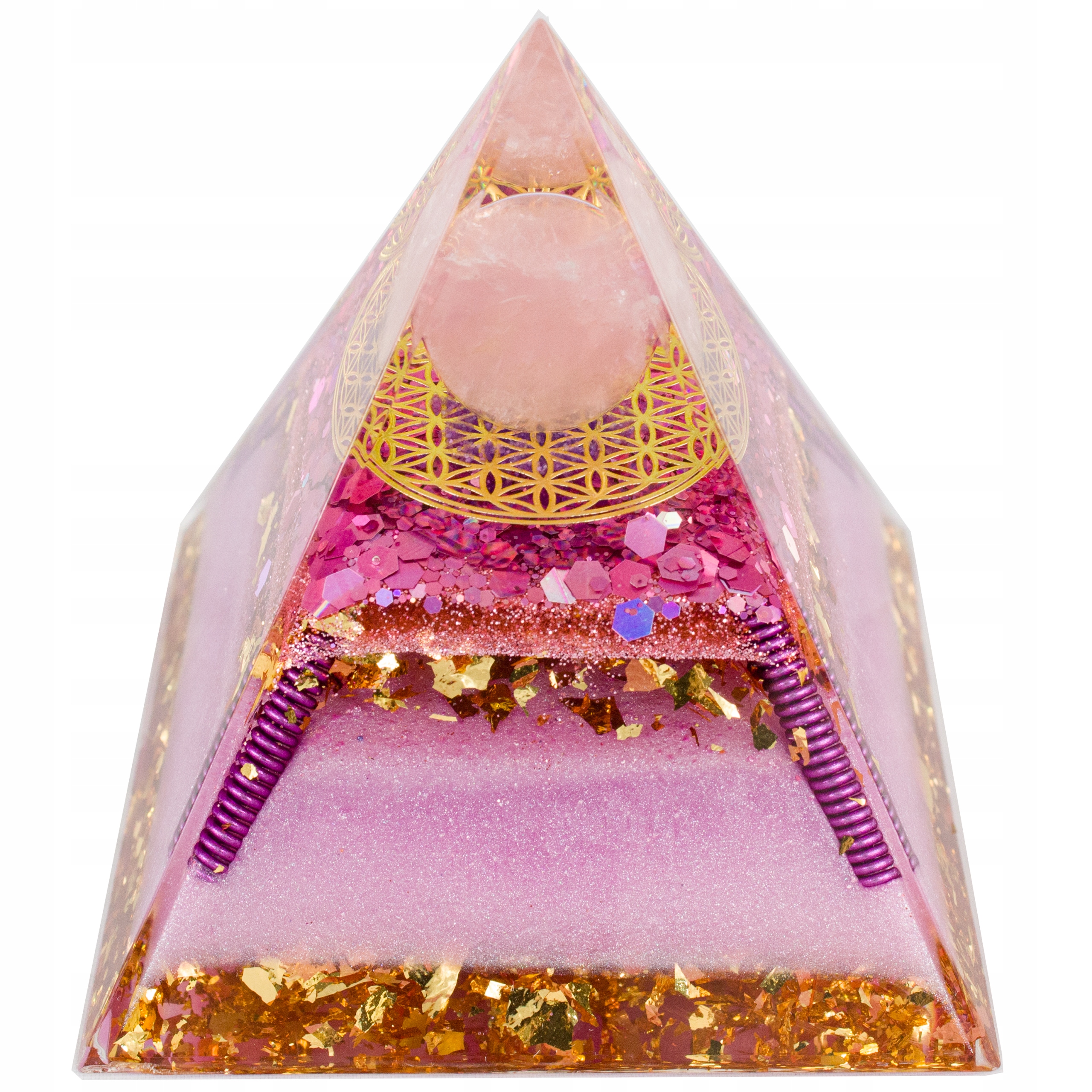 Pyramida Orgonit Pyramida Měď Křišťál Ametyst Pohoda 6 cm