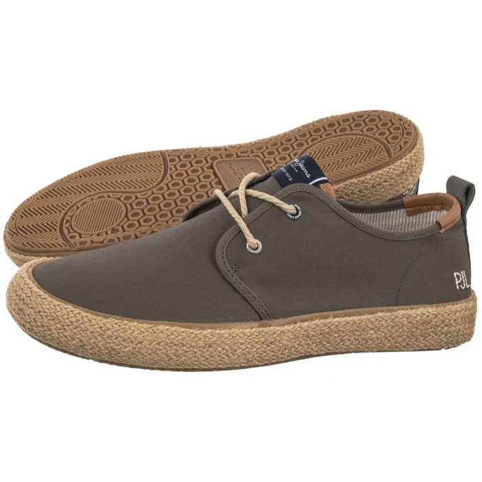 Pánské espadrilkové boty Pepe Jeans Port Bay Green PMS100009 736 Khaki