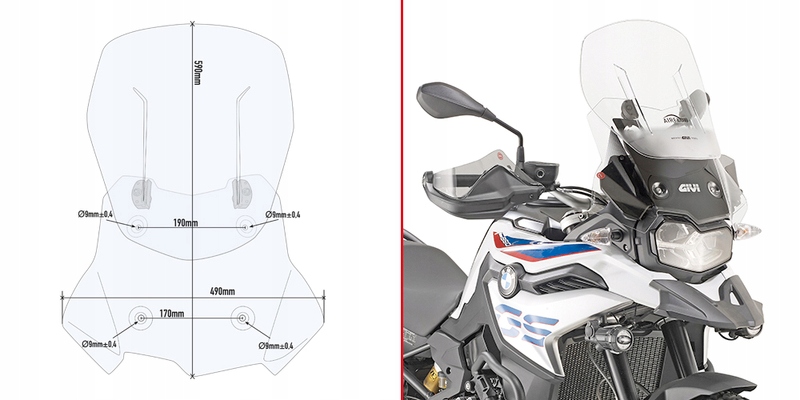 Motocyklové Sklo Givi AF5127B Bmw F 750 Gs