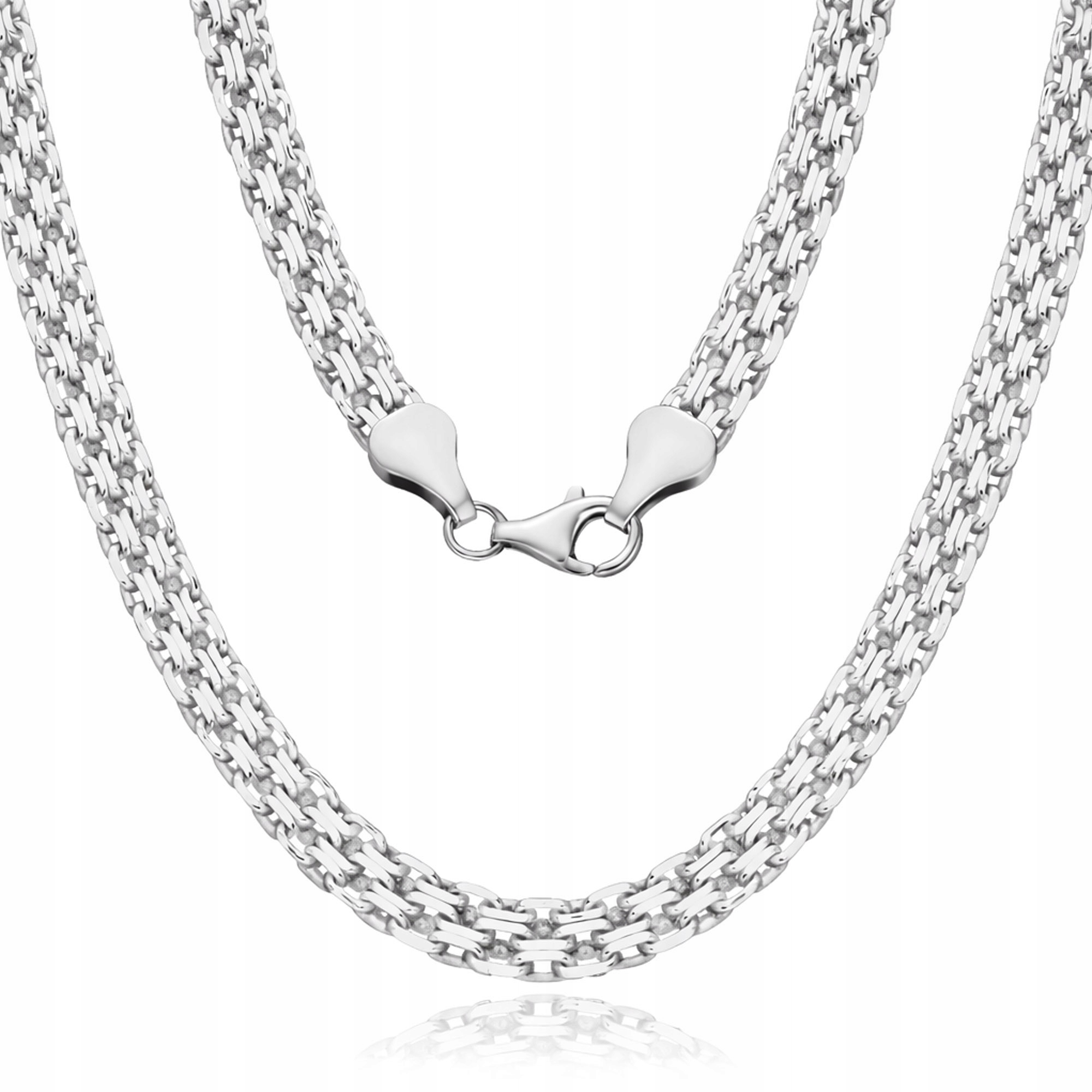 Stříbrný náhrdelník Bismarck 925 s hustou vazbou, elegantní řetízek 45 cm
