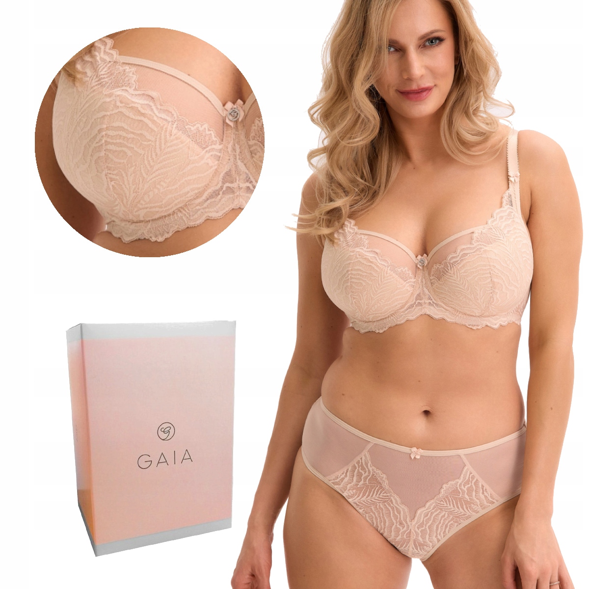 Podprsenka s krajkou Semi-Soft Isla 1228 polovyztužená béžová 85E