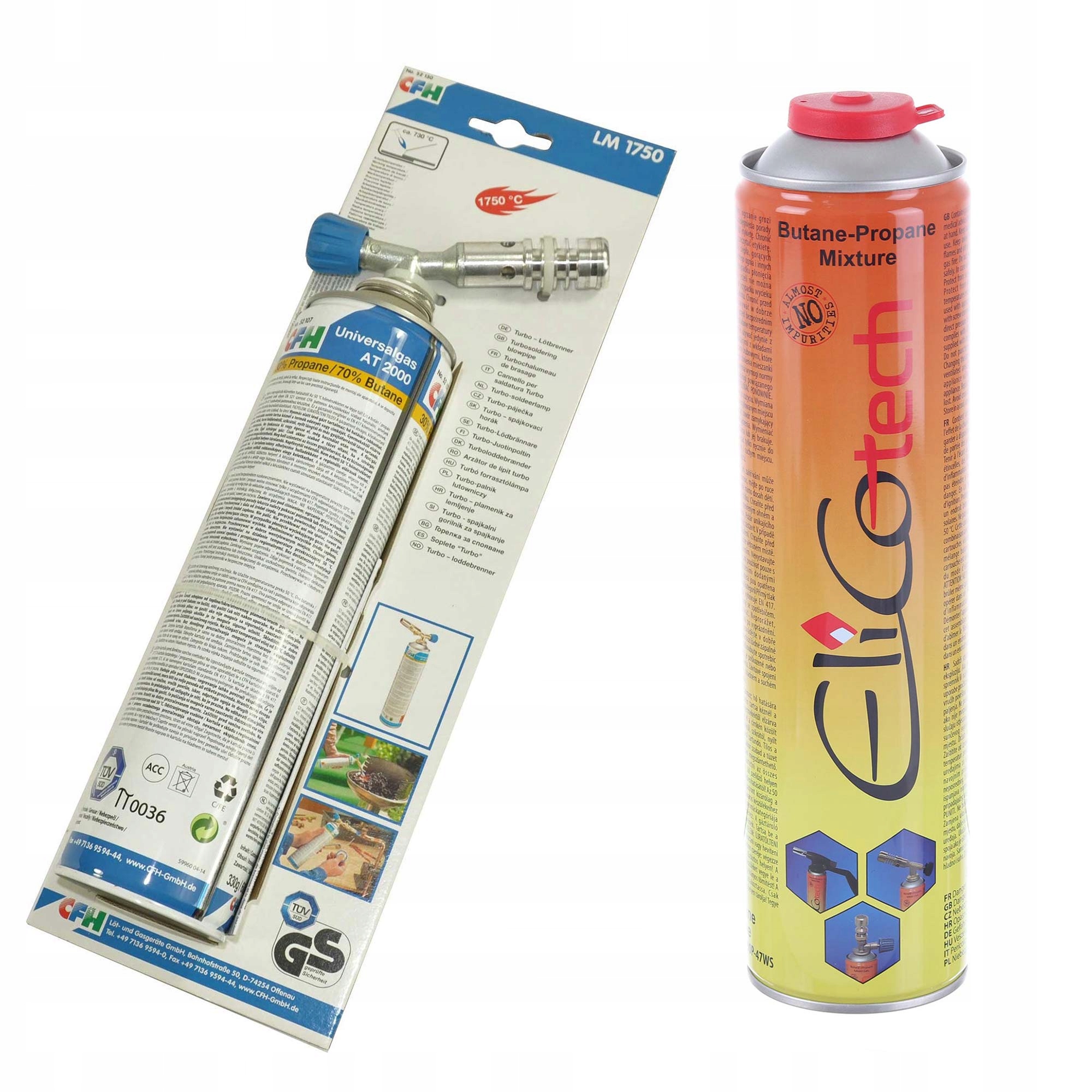Cfh Lutownica Płomieniowa Lutlampa Palnik Lutowania LM1750 2x kartusz 600ml