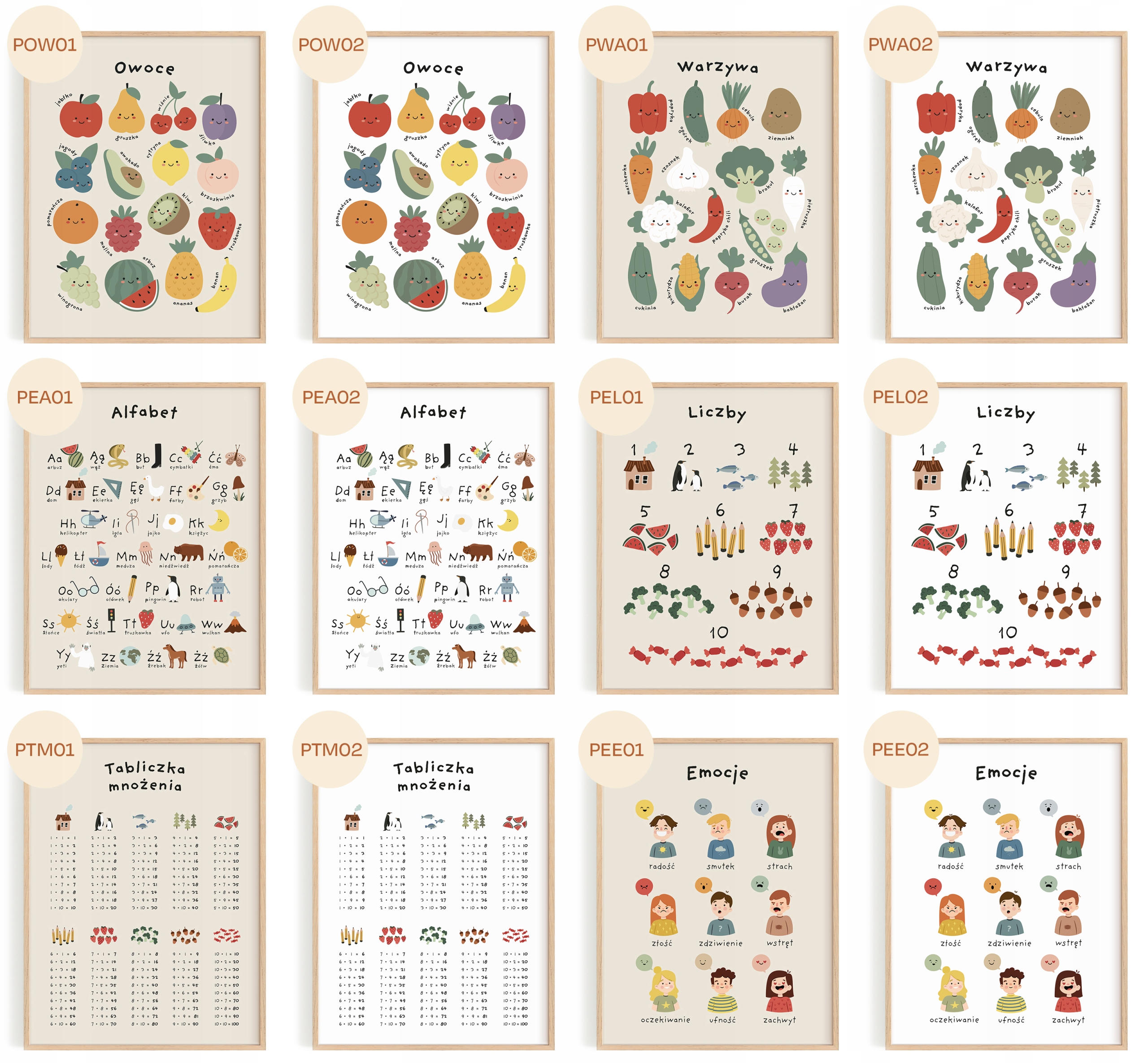 Plakat Tęcza KOLORY A3 30x40 cm DEKORACJA POKOJU DZIECKA Szerokość produktu 40 cm