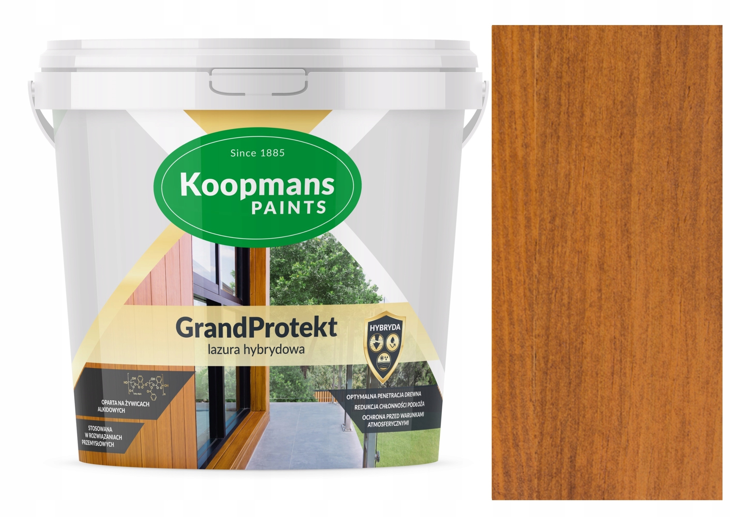 Koopmans GrandProtekt Hybridná Lazúra Na Drevo 10L Dub Burgundzki 904