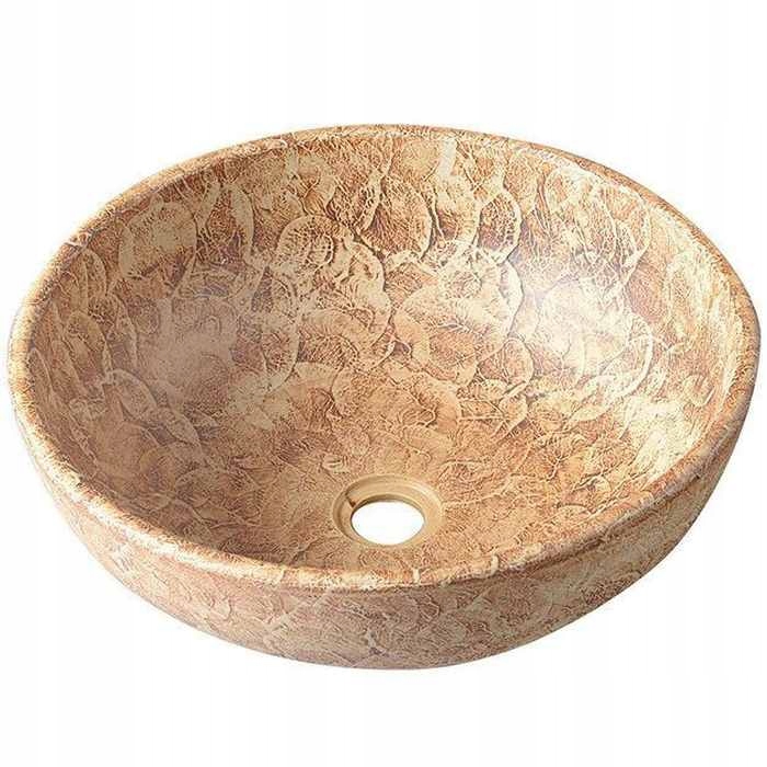 Sapho Priori keramická umývadlová miska priemer 41 cm, hnedá so vzorom PI010