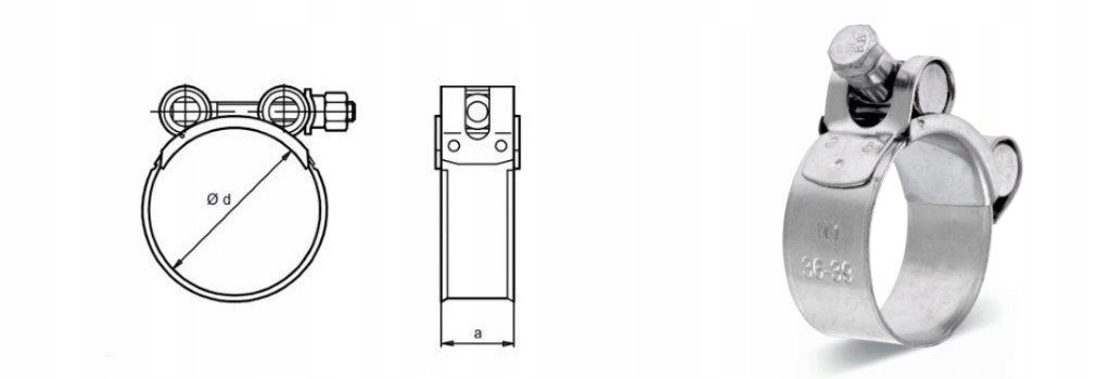 Obejma opaska zaciskowa skręcana GBS W2 56-59 Nierdzewna Kod producenta OBEJMA OPASKA SKRĘCANA GBS W2 056-59