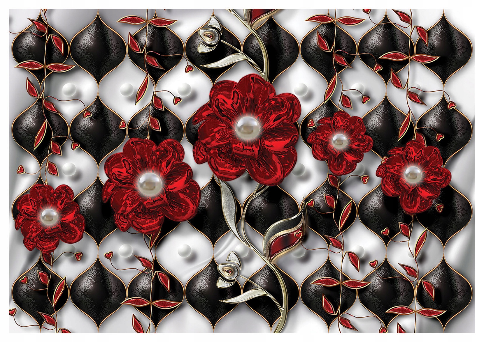 Vliesová fototapeta Perlové květiny Elegance a lesk 312x219 lepidlo