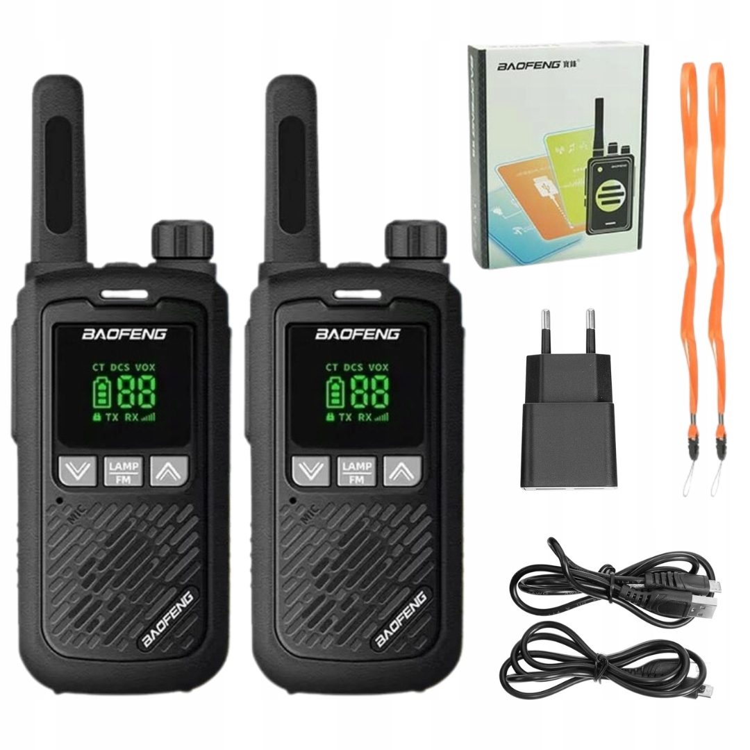 2x WALKIE TALKIE KRÓTKOFALÓWKA RADIO BAOFENG T17 USB DUŻY ZASIĘG